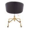 Claire - Contemporary / Glam Task Chair - Gold / Black - Image 4
