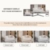 Convertible Couch Bed With 2 Pillows, 3 Seat Folding Floor Couch & King Size Bed Mattress, Diy Combination - Beige - Image 9