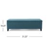 Storage Ottoman Bench With Polyester Upholstery And Wood Frame - Teal - Image 3