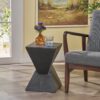 Flamboyant Outdoor Side Table With Twisted Hourglass Shape - Black - Image 2