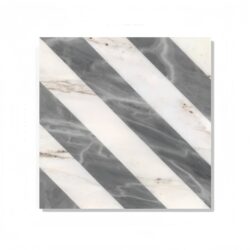 Polished Waterjet Marble Tile For Floor And Wall Stone - White / Gray
