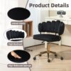 Modern Home Office Desk Chair With Adjustable Height And Swivel Wheels - Black - Image 5
