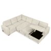 U-Shaped Sofa Sectional Sofa Pull-Out Sofa Bed With A Storage Chaise Lounge, Charging Devices For Living Room - Beige - Image 22