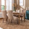 Nikki - Modern, High-End Tufted Solid Wood Contemporary Velvet Upholstered Dining Chair With Wood Legs Nailhead Trim (Set of 2) - Khaki - Image 11
