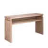 Modern Rustic Console Table, Wood Entryway Table With Shelf & Decorative Bead Detail - Natural - Image 5