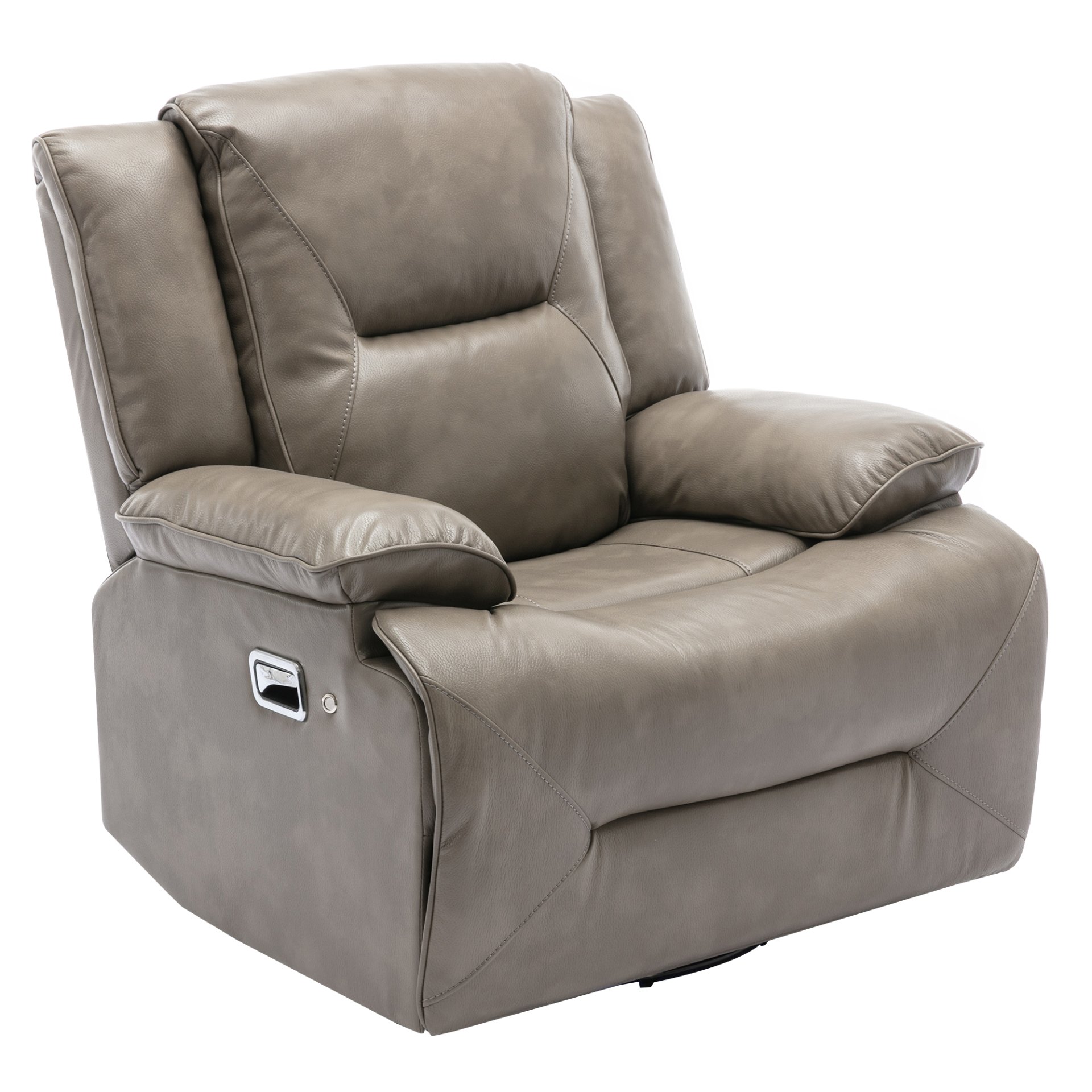 360° Swivel And Rocking Home Theater Recliner Manual Recliner Chair With A Led Light Strip For Living Room - Gray - Image 8