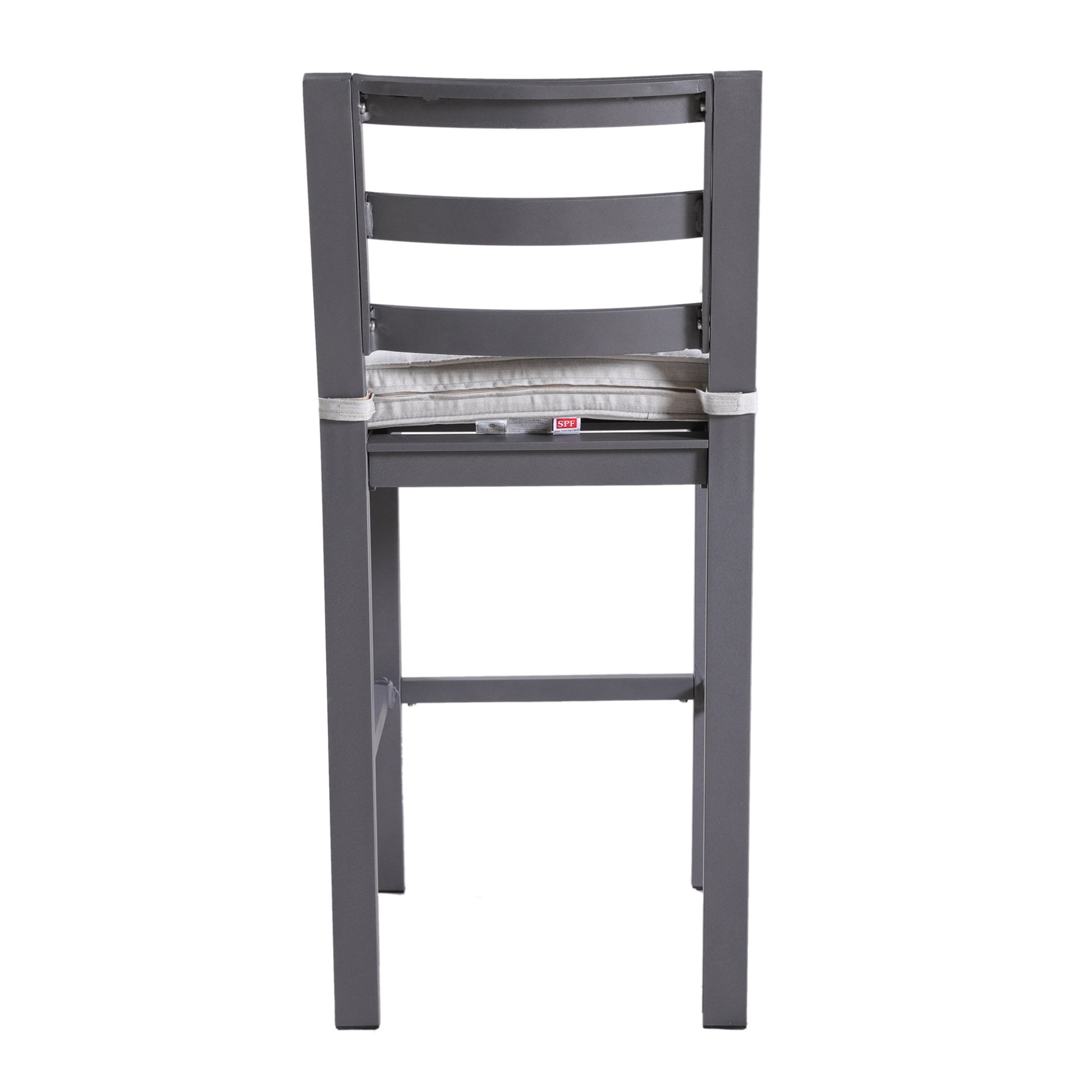 Outdoor Armless Aluminum Barstools With Cushion (Set of 2) - Pewter - Image 5