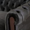 Chesterfield Velvet Loveseat Sofa, 2 Person Rolled Arm Upholstered Couch - Black - Image 15