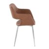 Margarite - Contemporary Dining / Chair (Set of 2) - Chrome / Brown - Image 3