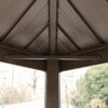 Grill Hardtop Gazebo Outdoor Metal Hard Top Gazebo, Permanent Bbq Gazebo With Galvanized Steel, Aluminum Framed Pavilion With Shelves - Dark Brown - Image 6