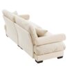 Modern Velvet 2 Seater Sofa & Bolstered Armrests And Pillows - Cream - Image 8