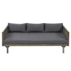 Claremont - 3 Seater Daybed With Slat Paneling And Water Resistant Cushions - Gray