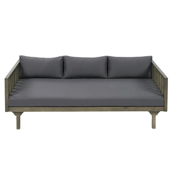 Claremont - 3 Seater Daybed With Slat Paneling And Water Resistant Cushions - Gray