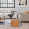 Brody - Round Pouf - Distressed Brown - Image 6