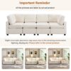 Sectional Sofa Couch Sofa Bed U-Shaped Sofa With Two Movable Ottoman And Three USB Ports For Living Room - Beige - Image 8