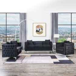Bayberry - Sofa Loveseat Chair Living Room Set - Black