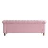 Chesterfield - Velvet Sofa 84.65" For Living Room - Pink - Image 4
