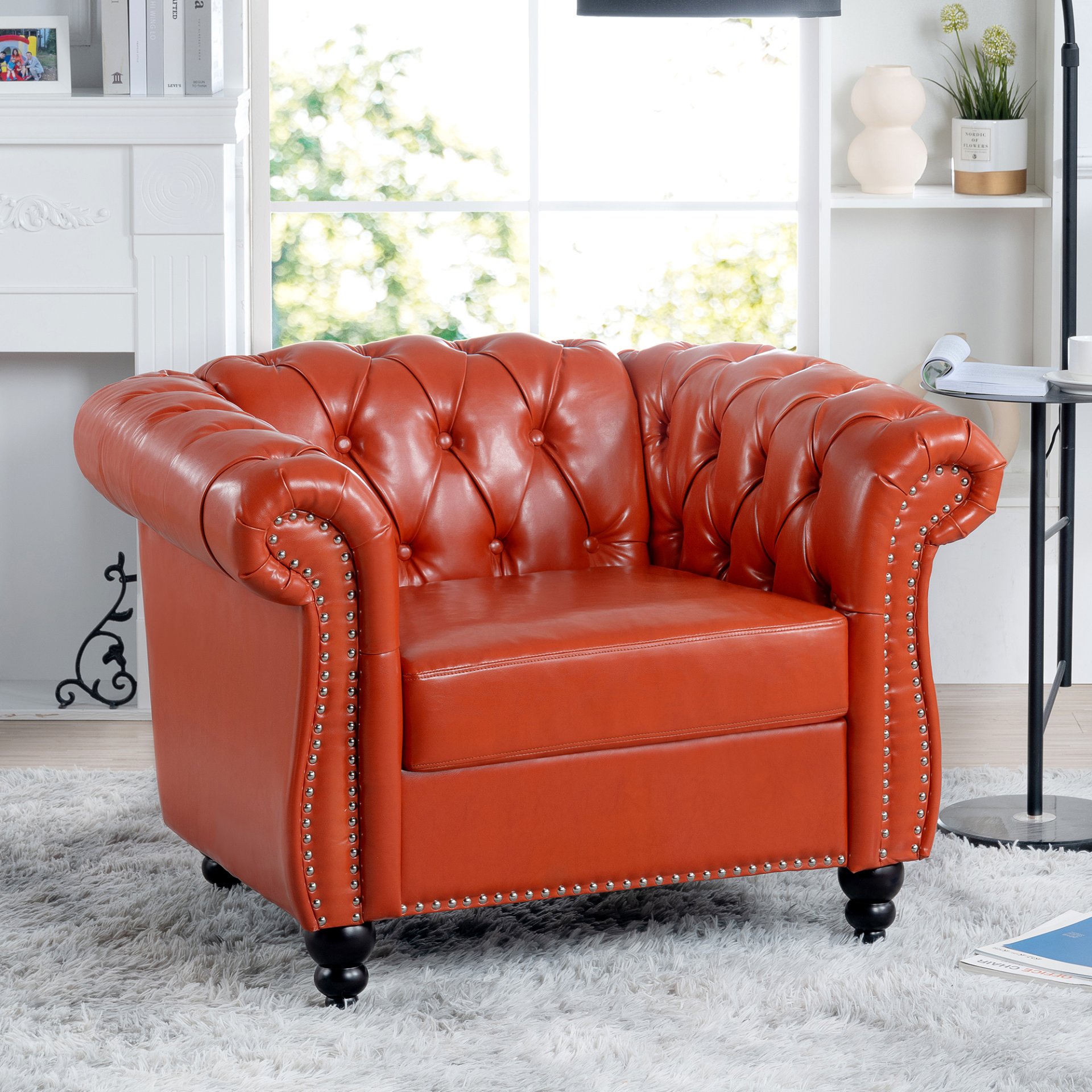 1 Seater Sofa For Living Room - Orange - Image 2