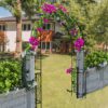 Metal Garden Arch Garden Arbor Trellis Climbing Plants Support Rose Arch Outdoor Arch - Black - Image 3