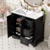 36'' Transitional Bathroom Vanity With Sink, Soft Close Doors, Adjustable U Shaped Shelf, 3 Drawers Including Divided Drawer - Black - Image 2