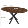 Retractable Dining Table, Round Extendable 6 Person Table - Walnut - Image 3
