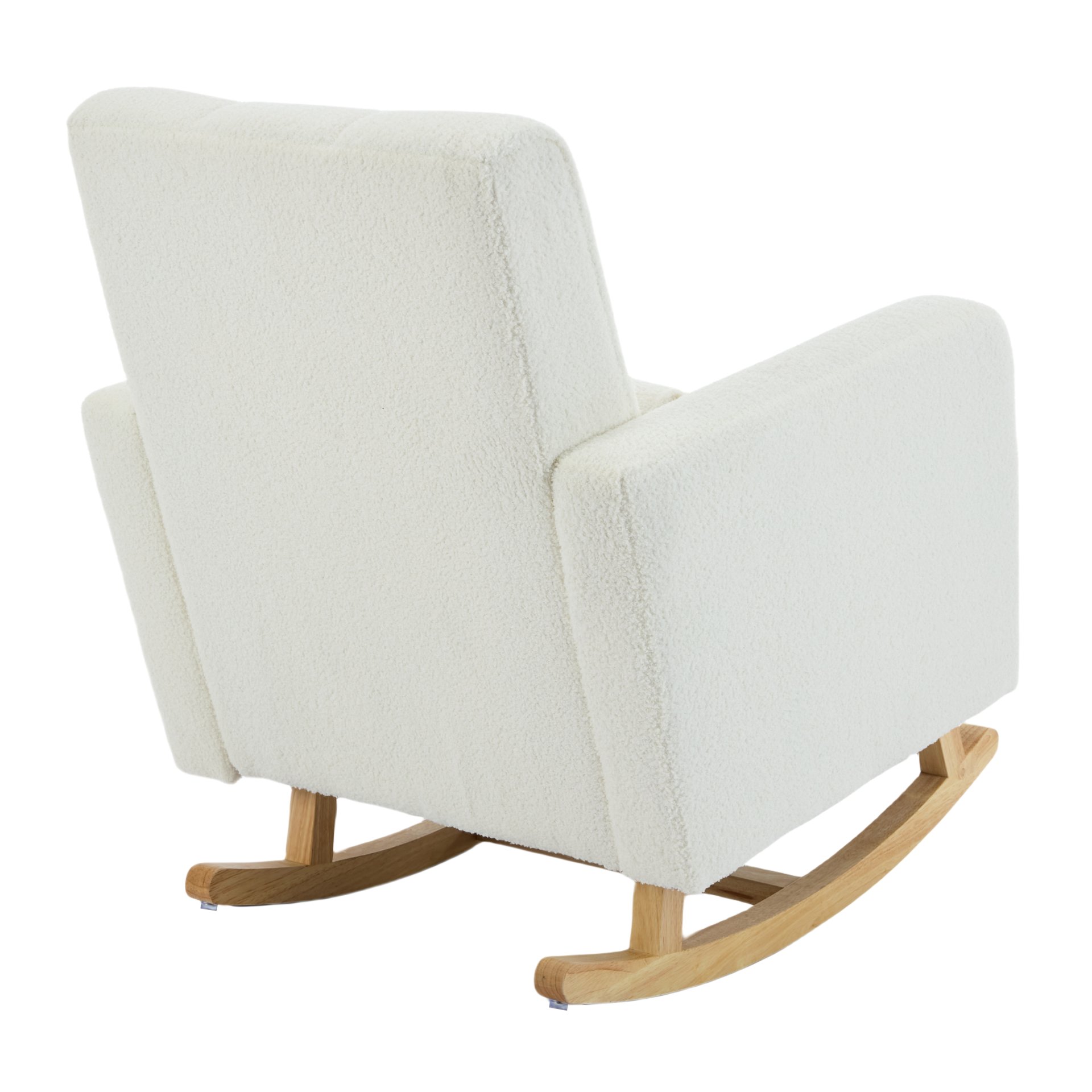 Accent Rocking Chair With Pillow, Spacious & Comfortable Seating For Living Room Or Bedroom - Cream White - Image 13