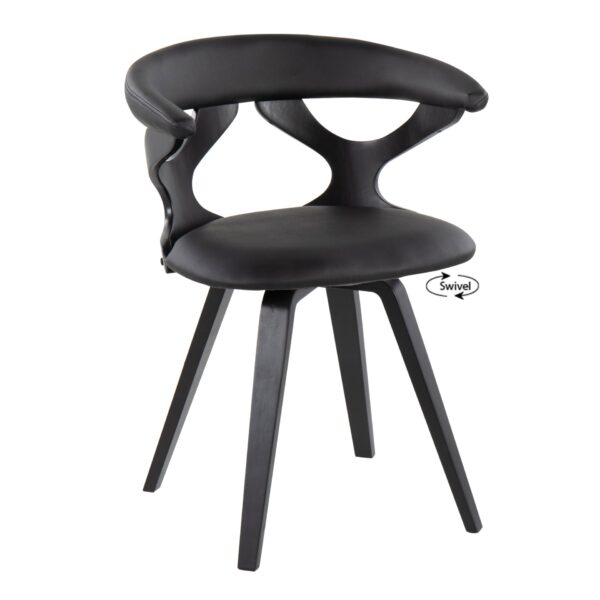 Gardenia - Contemporary Dining / Chair With Swivel - Black