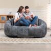 Contemporary Bean Bag Sofa Lazy Sofa Durable Comfort Lounger For Indoor & Outdoor Use - Gray - Image 7