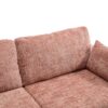 Modern Chenille 2 Seater Sofa With LED Light, USB Port, And Storage Bag - Pink - Image 22