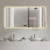 Frameless Bathroom Mirror With Light, LED Backlit, Tri Color Dimming, Anti Fog, Smart Sensor - Silver - Image 5