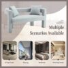Modern Loveseat Sofa, Comfy Upholstered 2 Seater Sofa - Mint Green - Image 8