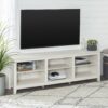 Modern Transitional 3 Shelf Open Storage 70" TV Stand For 80" TVs - White Wash - Image 4