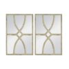 Rectangular Wooden Wall Mirrors With Distressed Frame, Vertical Or Horizontal, Home Decor For Living Room (Set of 2) - White - Image 2