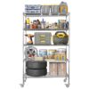 Heavy Duty Adjustable Shelving Unit, 5 Tier Wire Storage Shelves With Wheels - Brushed Nickel - Image 14