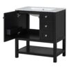 Transitional Style Bathroom Vanity Cabinet Combo With Ceramic Sink, Soft Close Door - Black - Image 13