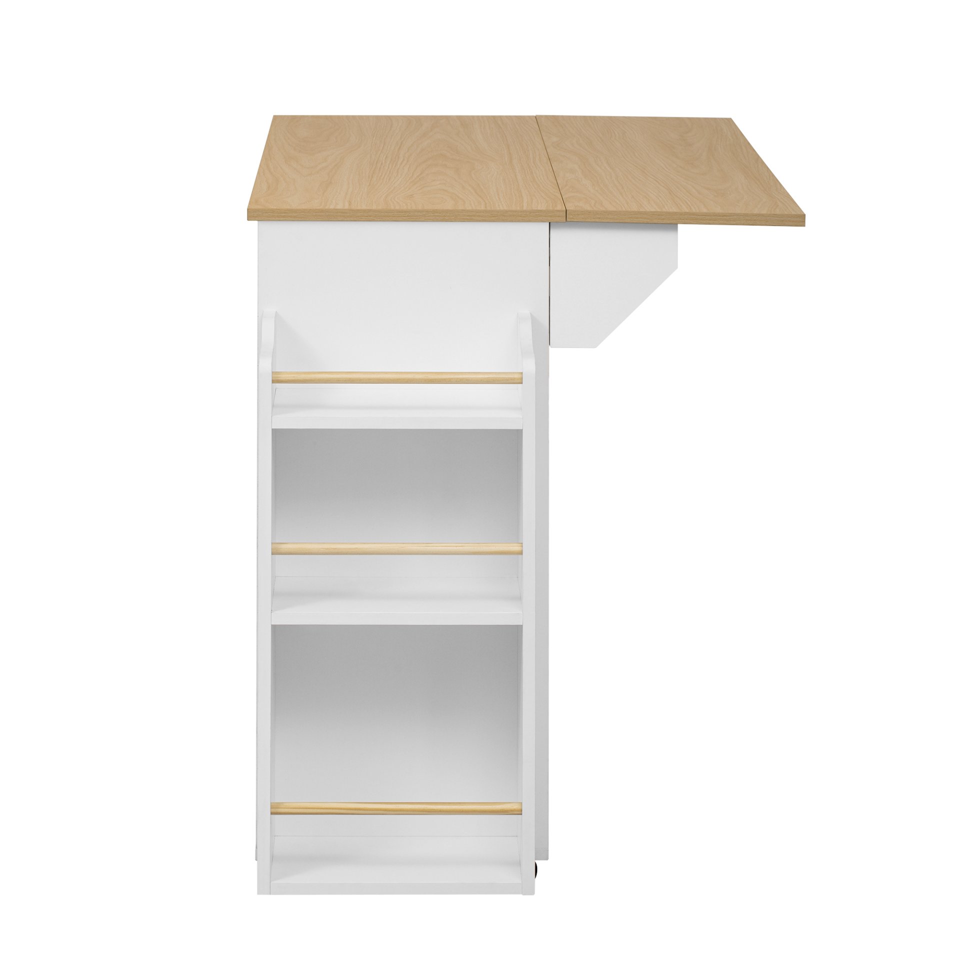 Modern Style 2 In 1 Pet Friendly Dog Crate Kitchen Island End Table Metal Pine - Natural / White - Image 14
