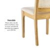 Modern Solid Wood Dining Chair With Rattan Inset Back (Set of 2) - Natural - Image 2