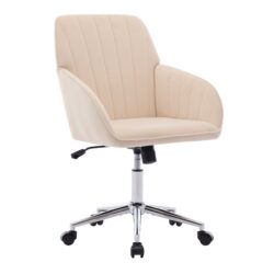 Adjustable Office Chair, Home Bedroom, Ergonomic Swivel Chair, Backrest Seat, Comfortable For Long Sitting - Khaki