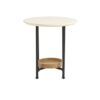 Oval End Table With Metal Legs - White / Natural - Image 4