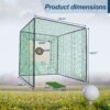 Golf Practice Net Cage With Metal Frame Hitting Net Kit Indoor Outdoor - Black - Image 3