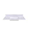 Elegant Marble Vanity Top, 43" Bathroom Vanity With Undermount Sink Sintered Stone, Bianco Carrara Venato - White - Image 4