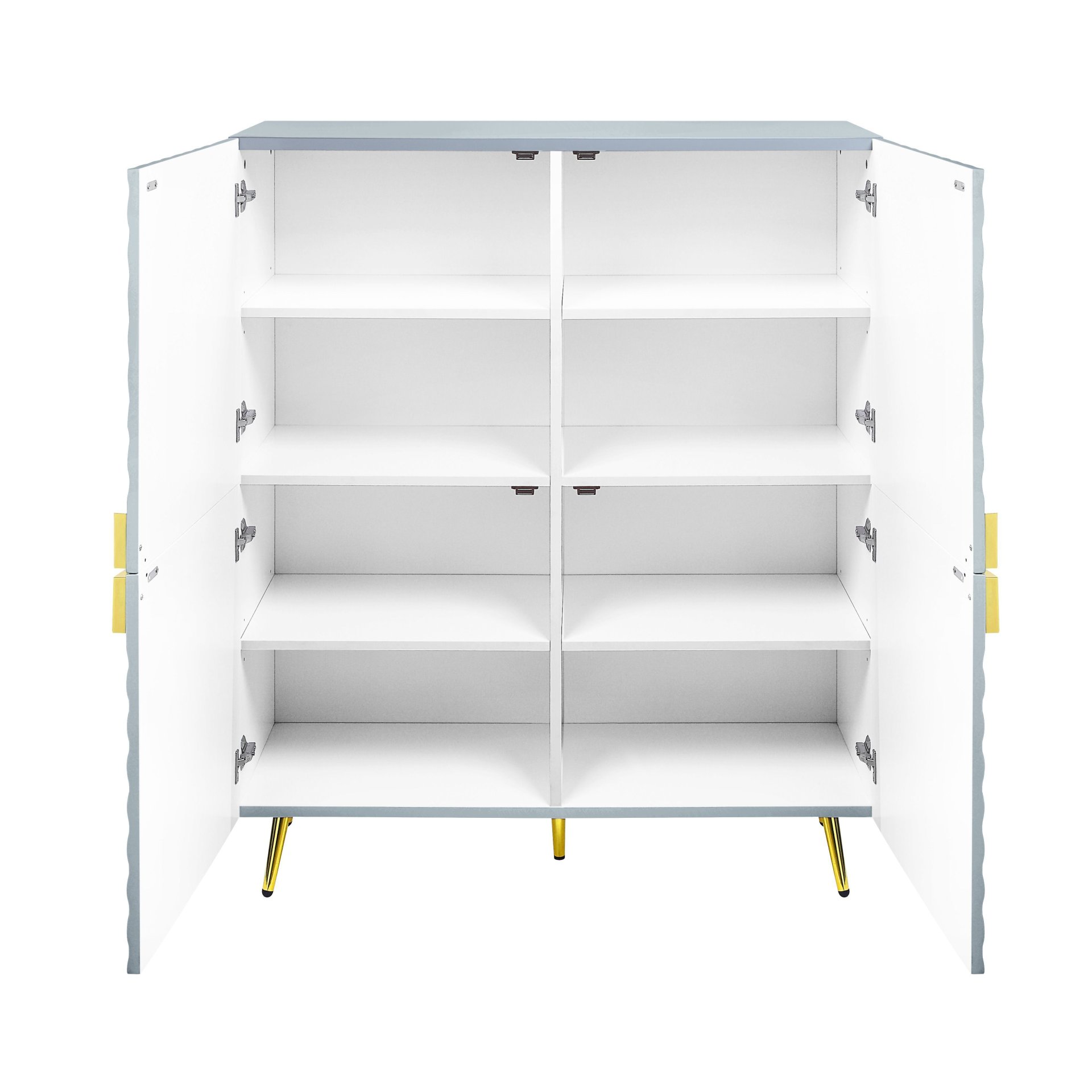 Gaines - High Gloss Accent Cabinet - Gray - Image 4