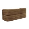 Floor Sofa With 2 Pillows, Convertible Plush Corduroy Foam Filled Sleeper Sofa Bed - Camel - Image 15