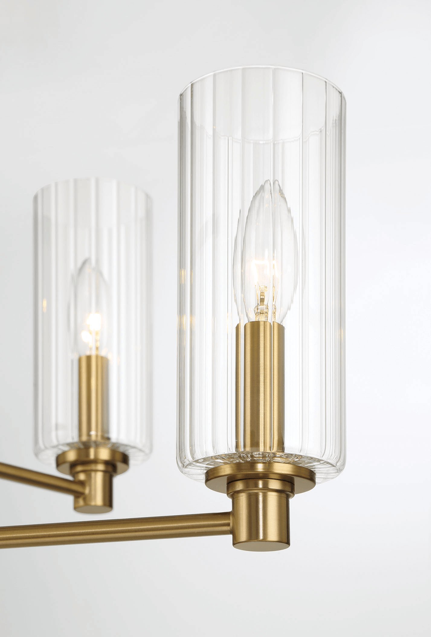 Timeless - 6 Lights Chandelier With Clear Ribbed Satin - Antique Brass / Clear / Gold - Image 5