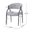 Modern Upholstered Dining Chairs With Metal Legs - Gray - Image 3