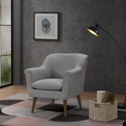 Shelby - Woven Fabric Oversized Armchair - Steel Gray