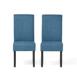 Pertica - Dining Chair, Upholstered Armless Chairs (Set of 2) - Blue