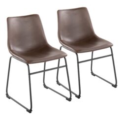 Duke - Industrial Side Chair (Set of 2) - Black / Espresso