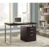 Reversible Office Computer Desk With 3 Drawers - Cappuccino - Image 2