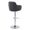 Boyne - Contemporary Adjustable Barstool With Swivel With Rounded T Footrest (Set of 2) - Chrome / Black - Image 4